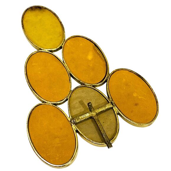 Unique Bucklers style photo frame multi 6-compartment oval easel standing metal - Picture 9 of 9